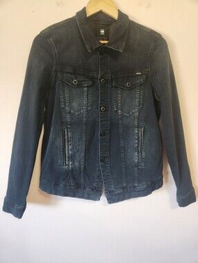 G-Star RAW 3301 Restored Denim Jacket Dark Wash Slim Fit Sustainable Size L EUC
